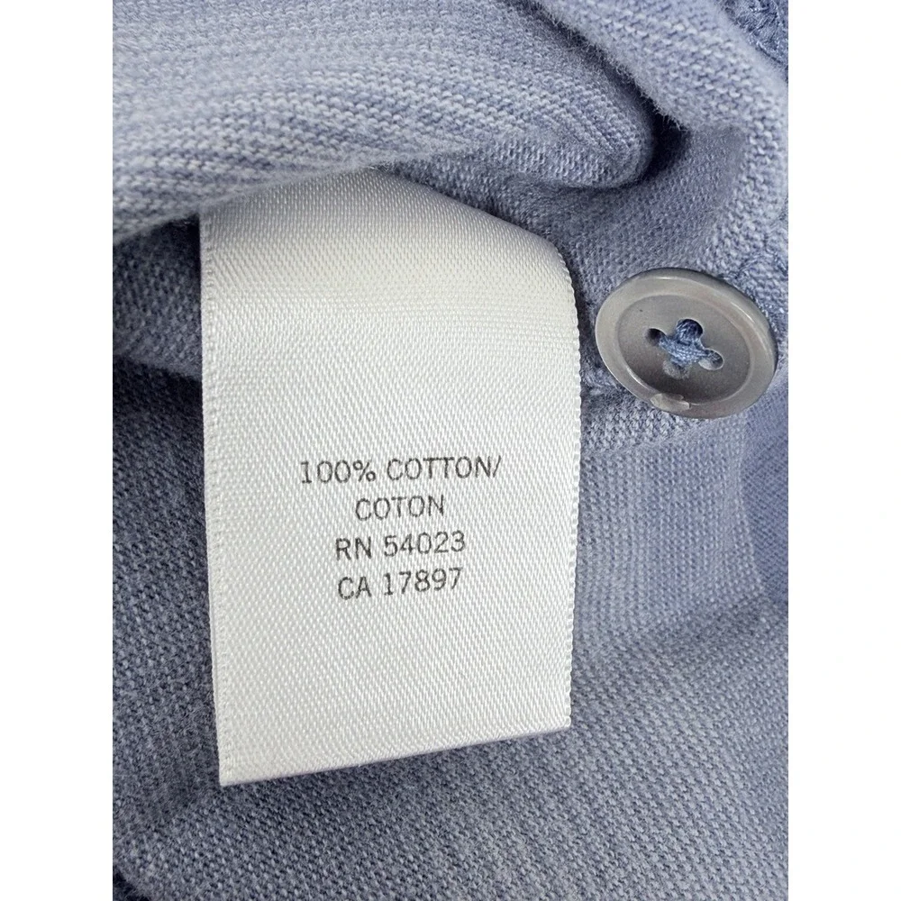 Banana Republic Men's Large Blue Striped Polo Shirt 100% Cotton Short Sleeve